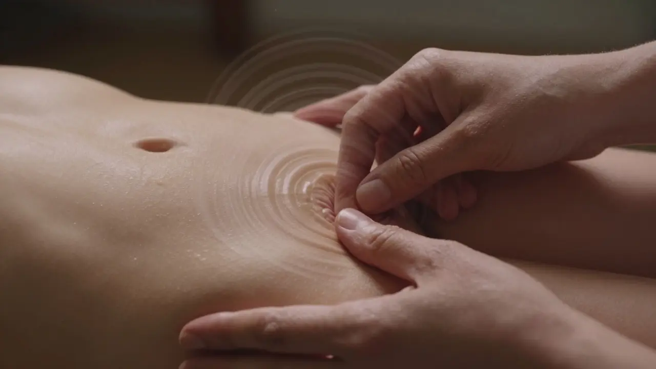 Môi tạo áp lực nhẹ quanh âm vật trong tư thế ôm ấp, không có khuôn mặt, chỉ thể hiện sự kết nối.