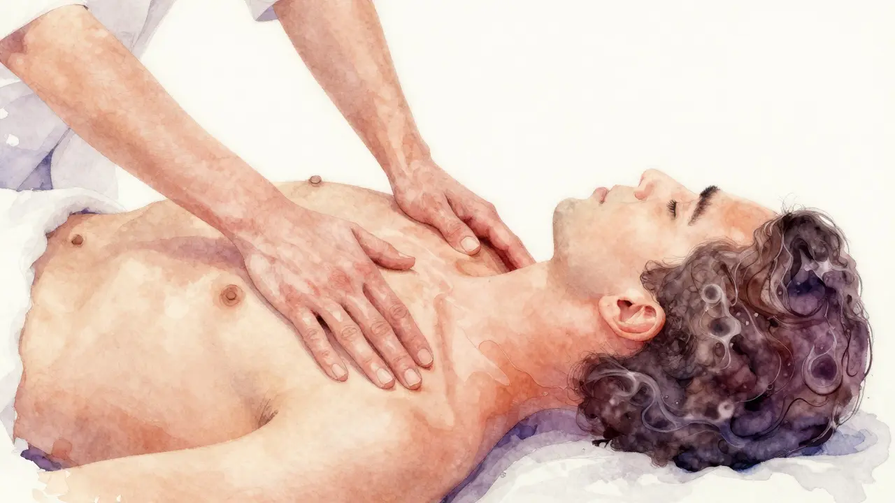 Hình ảnh màu nước về dòng dịch não tủy chảy qua cột sống