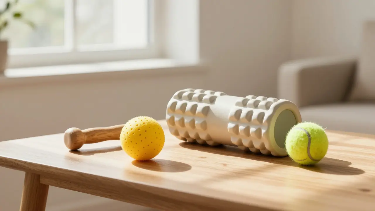 Các dụng cụ massage tại nhà như bóng và Foam Roller