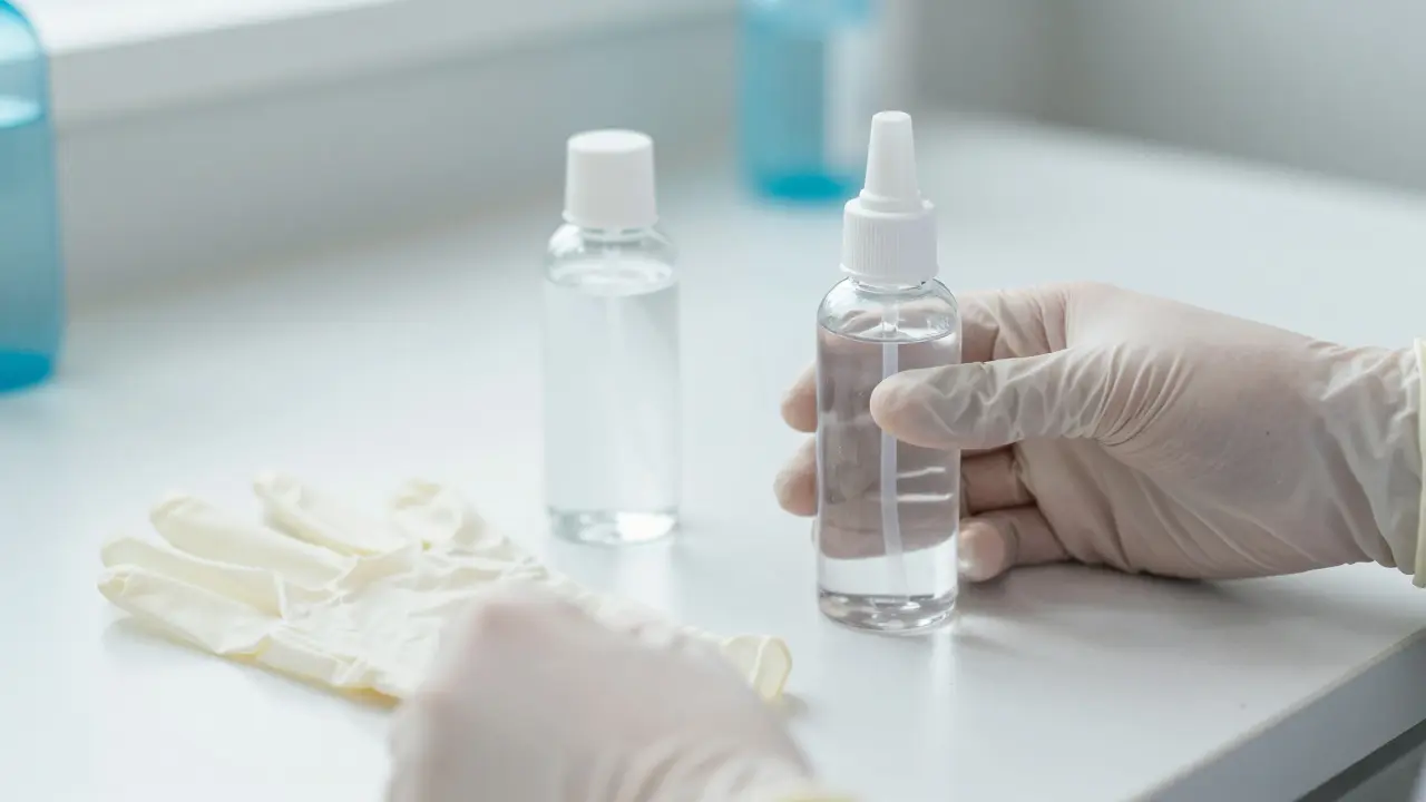 Găng tay y tế và gel bôi trơn chuẩn bị cho thủ thuật y khoa