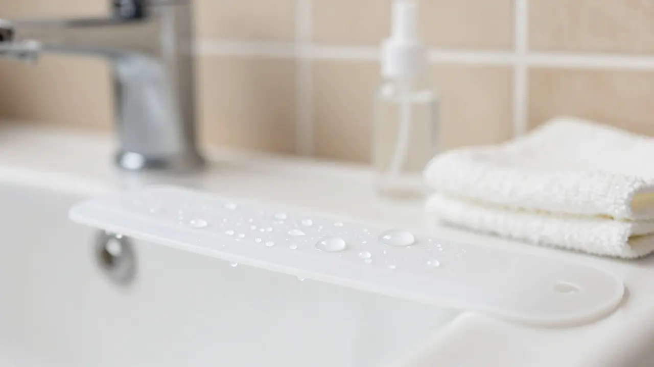 Giọt nước trên bề mặt silicone sạch sẽ và tinh khiết